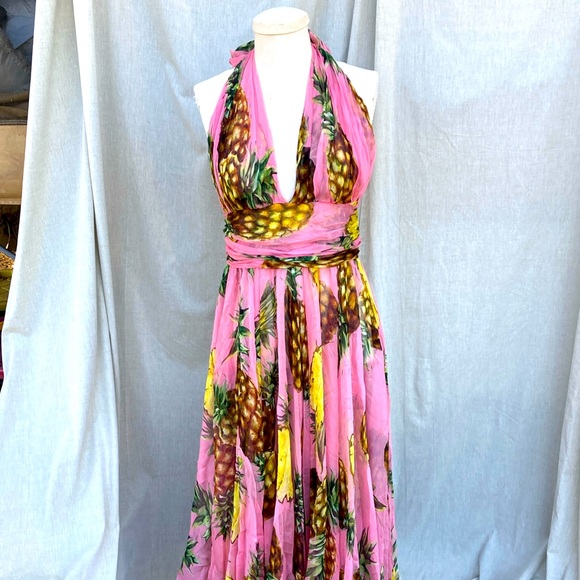 Dolce & Gabbana Dresses & Skirts - Dolce Gabbana silk chiffon halter dress 48 12
